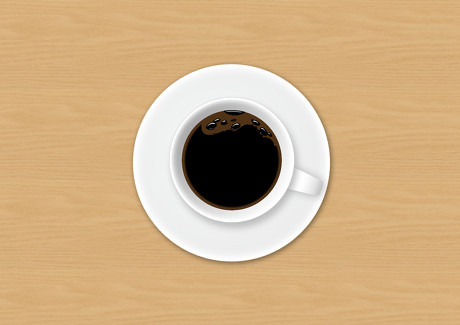 Ansicht von oben Kaffee-Haferl Psd layered material