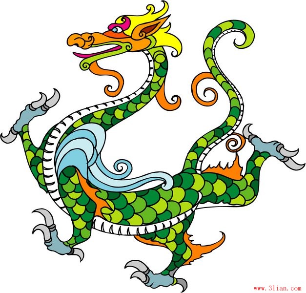 Traditional Dragon Vector Pattern