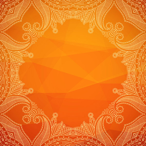 Traditional Pattern Orange Background
