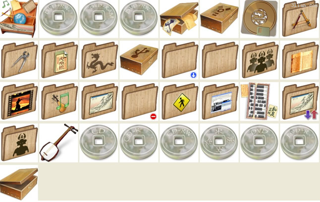 Traditional Style Computer Desktop Icons