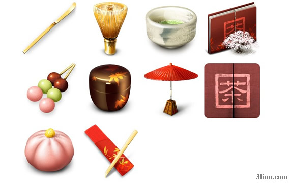 ícones png de tradicional cerimônia do chá
