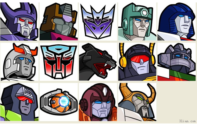 ícones de png de avatar de transformadores