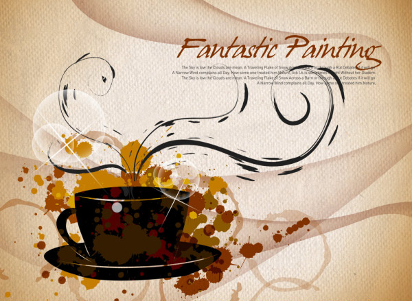 Trend Coffee Color Ink Backgrounds Psd Layered Material