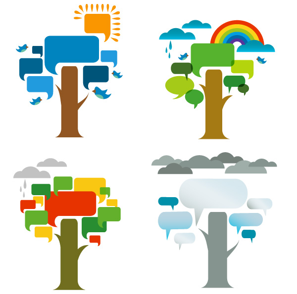 Trend-Jahreszeiten-Baum-Hintergrund