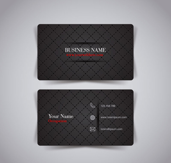 trendi kartu bisnis kotak-kotak hitam