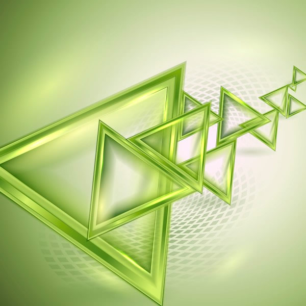 緑の三角形の抽象的な背景
