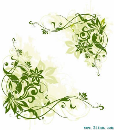 dua bunga hijau yang indah pola