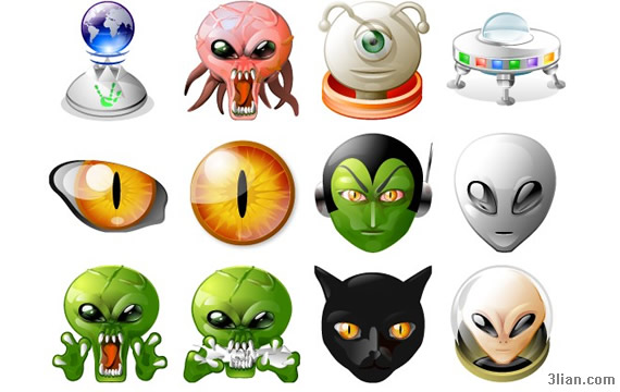 UFO alien png iconos