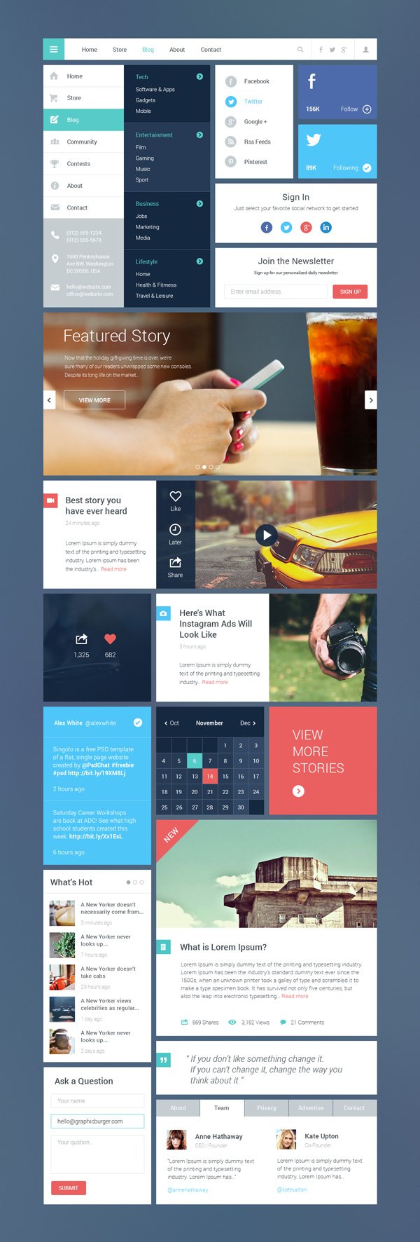 Ui Interface And Flat Design Psd Designs