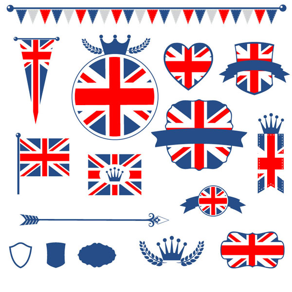 Großbritannien-Flagge-Element-tag