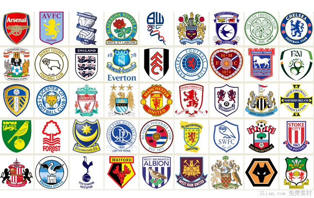 Vereinigtes Königreich Fußball Club Abzeichen Symbole
