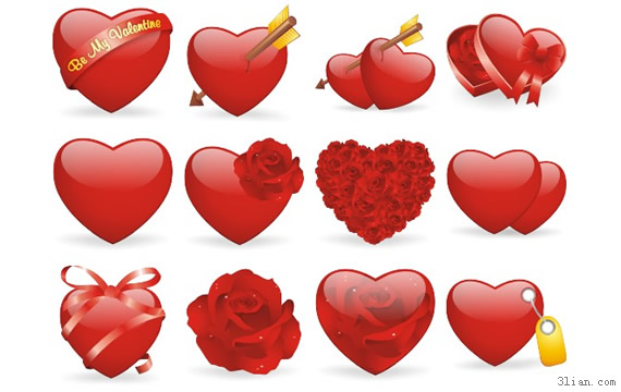 Valentine s dzień serca png ikony