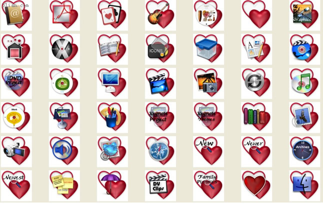 Valentine s day thème icônes sur le Bureau