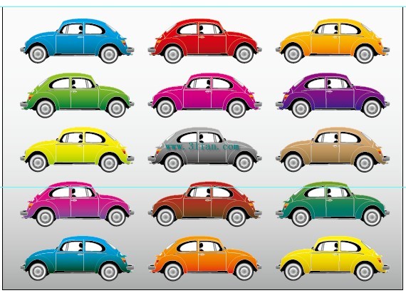 varietà di materiale colorato dell'automobile