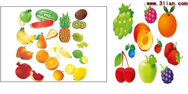 variedade de material de ícone de frutas