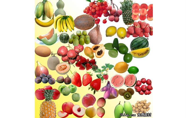 materiale di psd di frutti vari