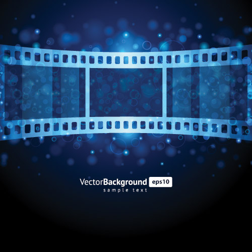 vektor latar belakang biru film
