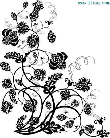Vector Black And White Flower Pattern