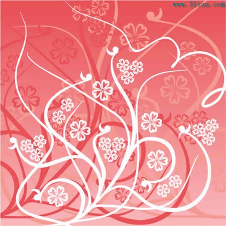 Vector Pink Shaded Background With Flower Pattern