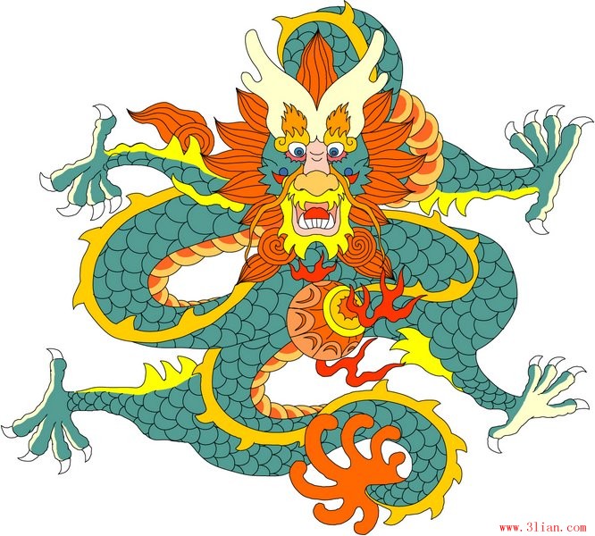 矢量传统龙