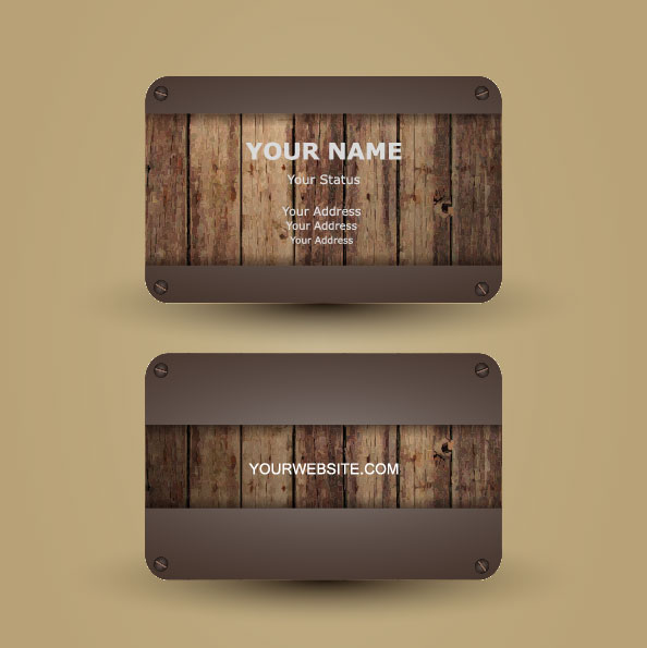 Vector Wooden Business Card Design