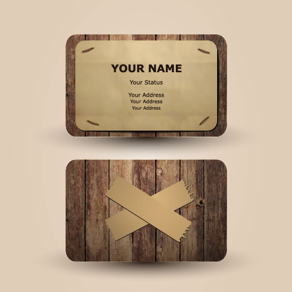 Vector Wooden Business Cards