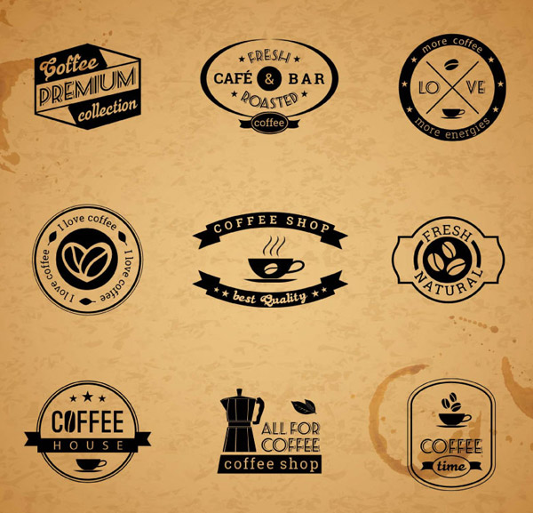 progettazione di etichette caffè Vintage