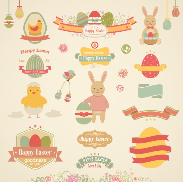 Vintage Easter Egg Pattern Background
