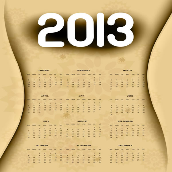 ヴィンテージ エレガントなカレンダー テンプレート