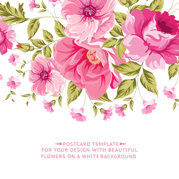 Vintage rosa Blume-Karte