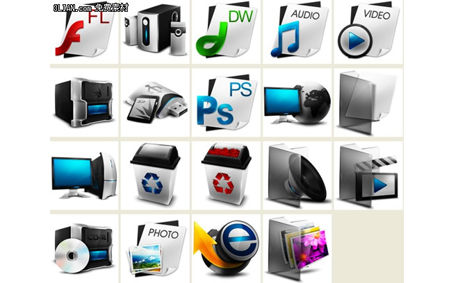 Vista desktop ícones png