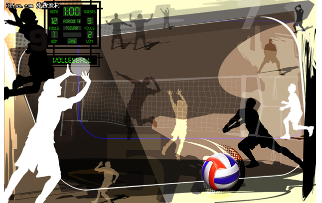 Volleyball-Psd-material
