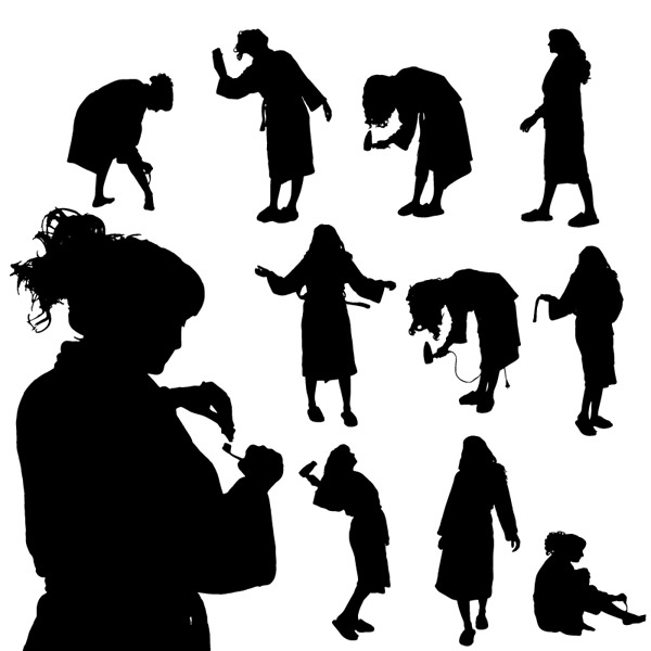 silhouette femme lavage