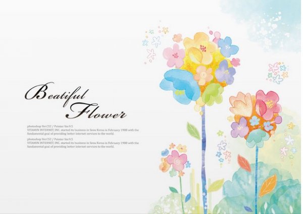 Watercolor Floral Design Psd