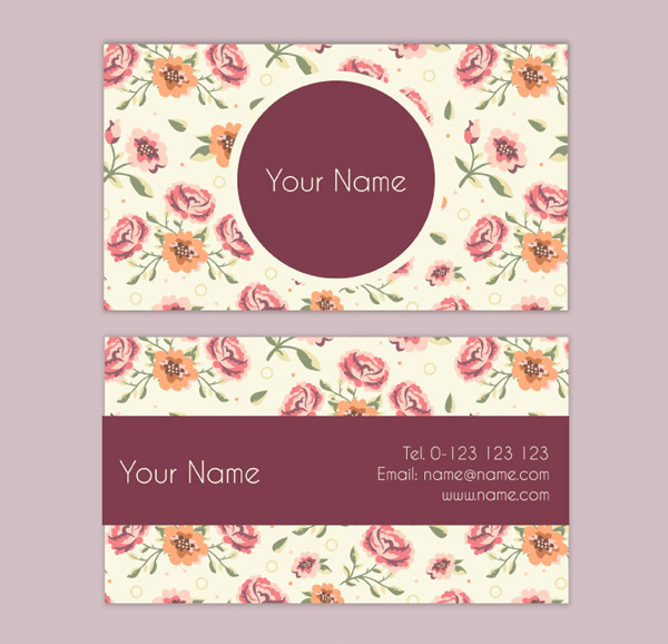 Watercolor Flower Business Card Design
