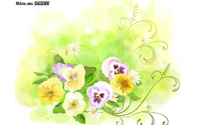 Watercolor Flower Psd Layered Material