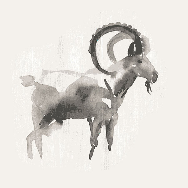 Акварель коза дизайн
