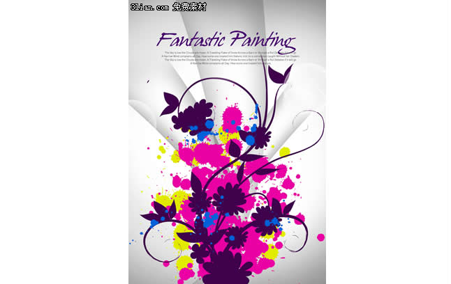 Watercolor Ink Pattern Psd Material