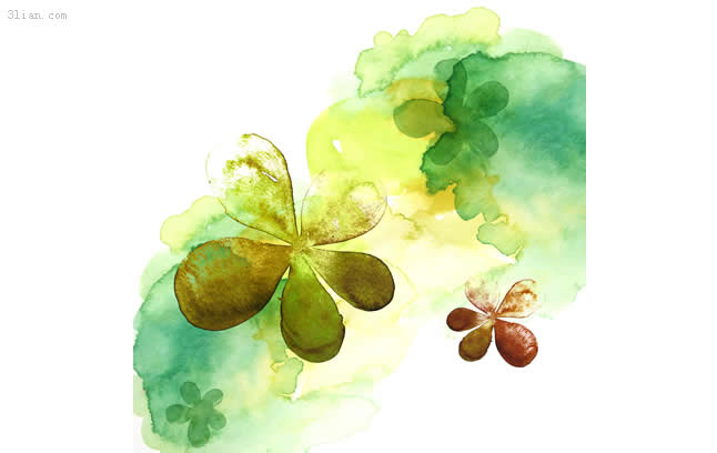 Watercolor Style Flower Psd Material