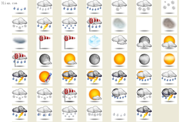 Los iconos de pronóstico del tiempo