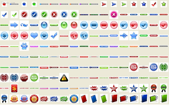 Web Page Buttons Icons