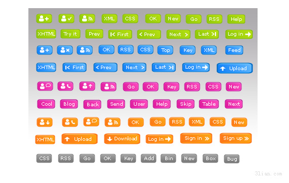 Web Page Buttons Icons png