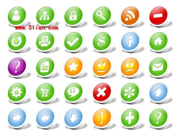 Web2 Rounded Web Page Icons