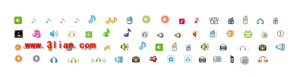 iconos de botón de cuerno de música Web site