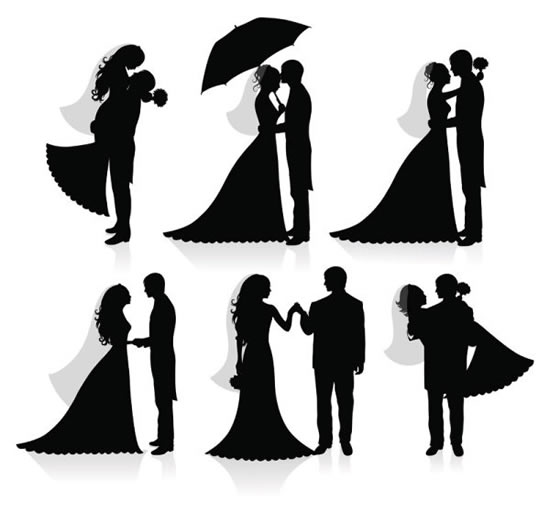 แต่งงาน silhouettes