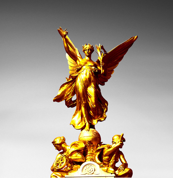 material de psd occidental estatua dorada