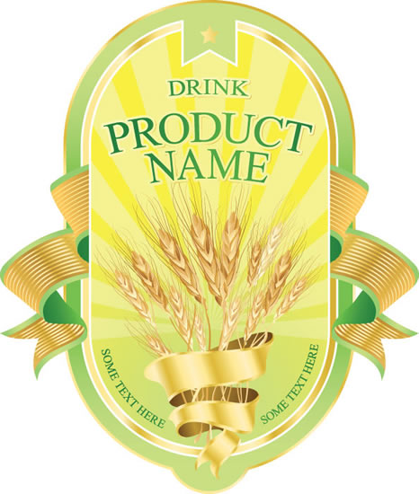 diseño de etiqueta de la cinta de trigo