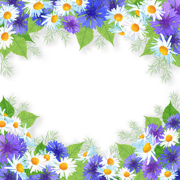 白色和紫色菊花邊框