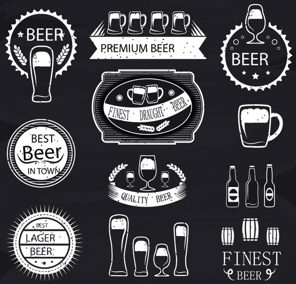 progettazione di etichette di birra bianca