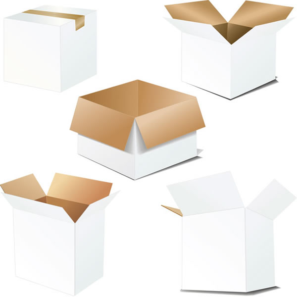 белый картон коробка дизайн вектор